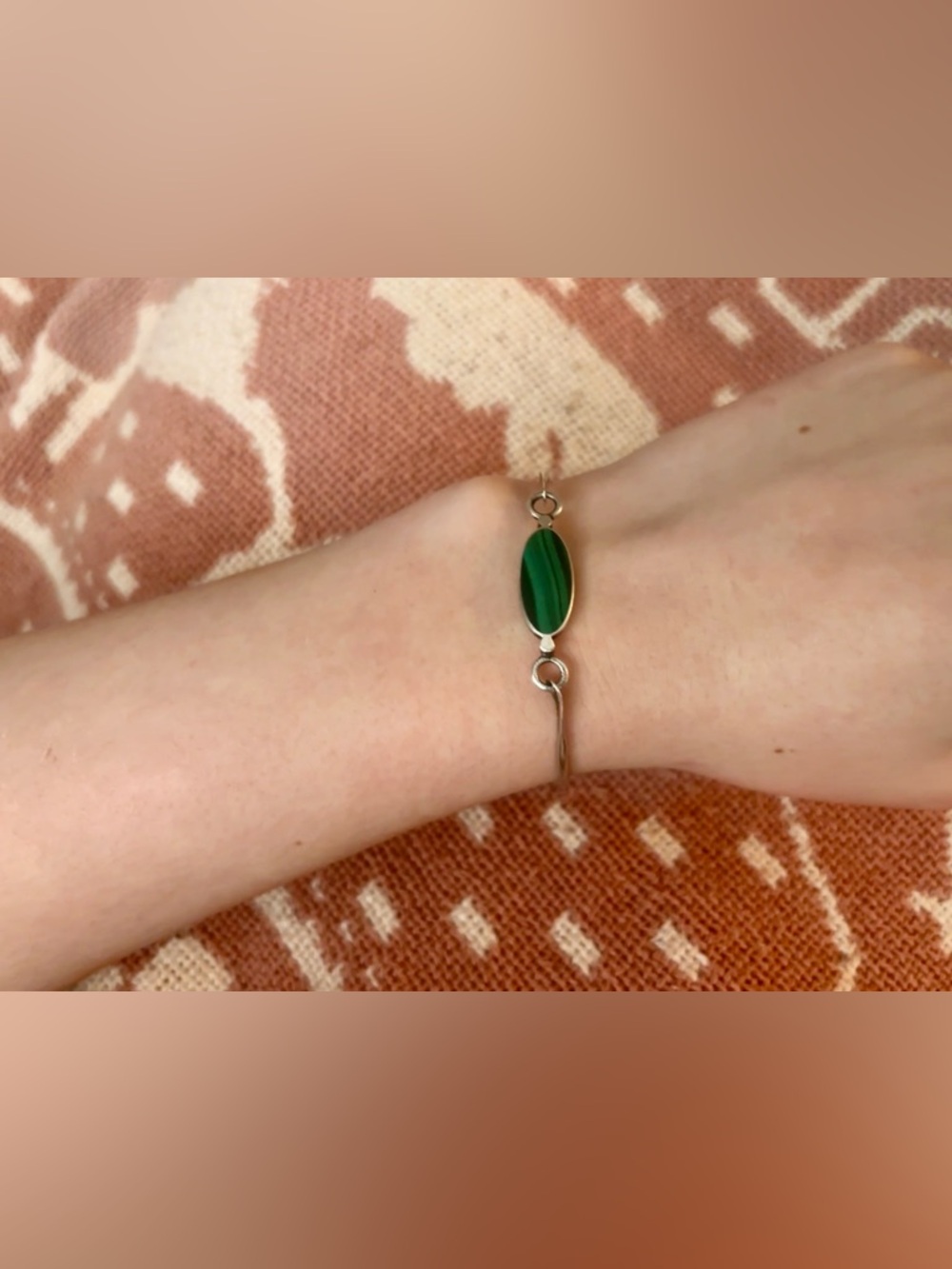 Vintage BOMA Sterling Silver Southwestern Style
With Green Malachite